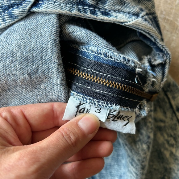 Vintage Paris Blues 90s Acid Wash Mock Neck Bodycon Backless Midi Dress - Picture 5 of 10